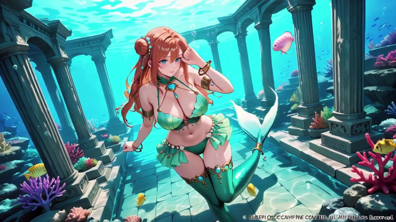 Tay Swift X: Red-haired Mermaid Princess's Private Tour in the Underwater Palace