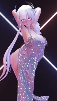 [mmd] 光辉 Phut Hon 情趣连衣裙黑丝白丝大奶晃动小穴露出