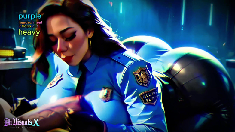 AI Visuals X: Prsatá police MILF SPH při fantazírování o monstrózních ptácích (vnitřní monologní...