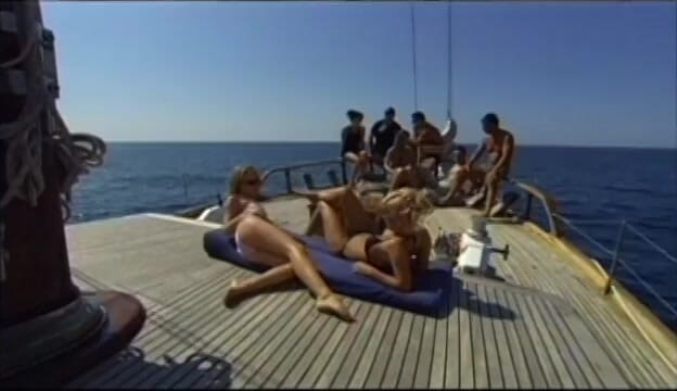 3 Bangers: Smoking hot brunette slut gets double penetrated on a yacht