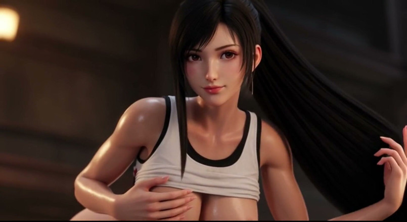 Ianimedia: Tifa final fantasy оголена соло хентай з великими цицьками, дупа і пизда