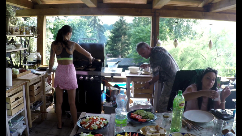 Leon Lambert Girls Twerk Parties CFNM: Hot neighbors do not like wearing panties show legs on...