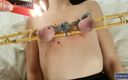 Bdsmlovers91: Lege doorhangende tieten Shibari-behandeling - gekleurde versie