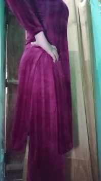 Indian Transgender Gaurisissy Looking Sexy in Pink Salwar Kurta Looking Like a Whore Housewife