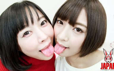 Japan Fetish Fusion: Lezbiyen büyüsü: arisa ve miku'nun şehvetli dil öpücüğü