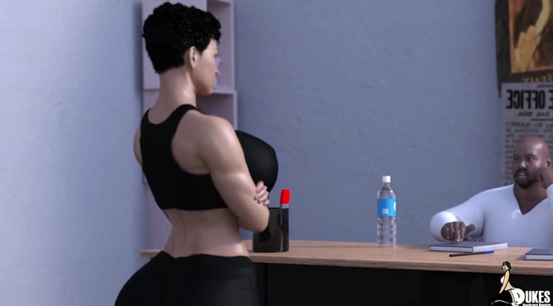 Dukes Hardcore Honeys: Big tit personal trainer face fucked by her wimpy client