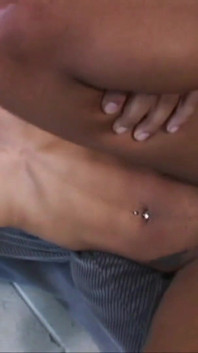 Ebony skinned Kathy Love fucks black cock enjoying cum
