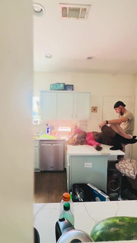 StepSon catches his ebony busty mom fucking the white neighbor.