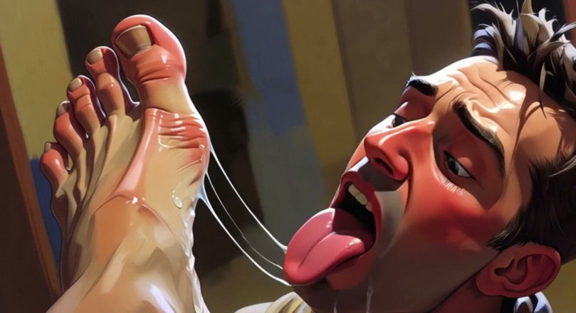 YOUR BEST FANTASY: Submissive Man Licking Big Feet - Intense Humiliation