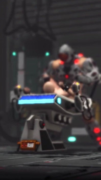Sci-fi męski seks cyborg bawi się seksowną młodą loszka w powściągliwości w laboratorium