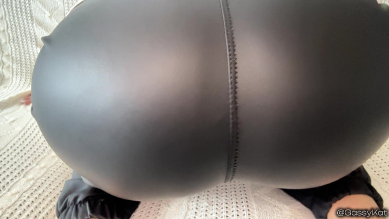 GassyKat: Leather Face Farts POV: Ass in Your Face