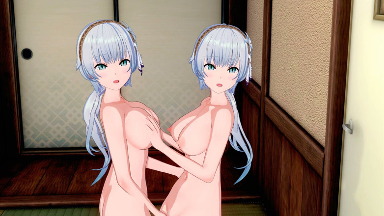 Oroka Conner: Two White Haired Beauties Touch and Pleasure Each Other - 3D Hentai