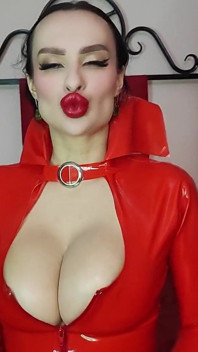 Devil Lady Leaves Lots of Kiss Marks on the Male and Laughs