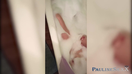 PaulineSexX: Babe fingering pussy in the bathroom and fucking her stepsister's...