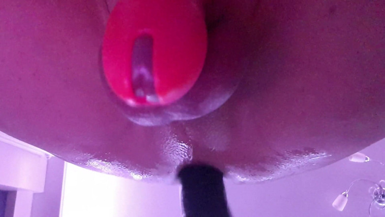 Mike Essex: Anal training with 10 inch big black dildo on the fucking...