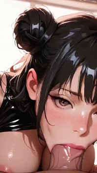 Schattig Meisje Natte Pijpbeurt Anime Hentai