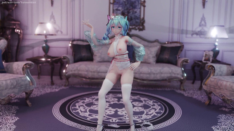 MikuMotion: Hatsune (g)i-dle - Královna Královna Erotická uniforma Striptýz Kolosální prsa se třesoucí