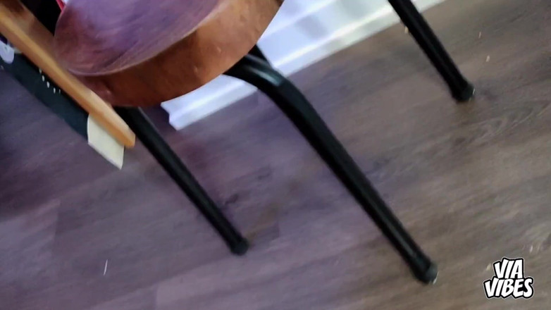 Via Vibes: Blonde MILF gets messy, sexy bitch deepthroats her hand