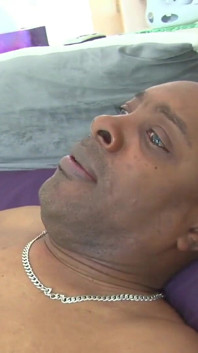 Ebony-skinned teen Layton fucks black cock for hot cum