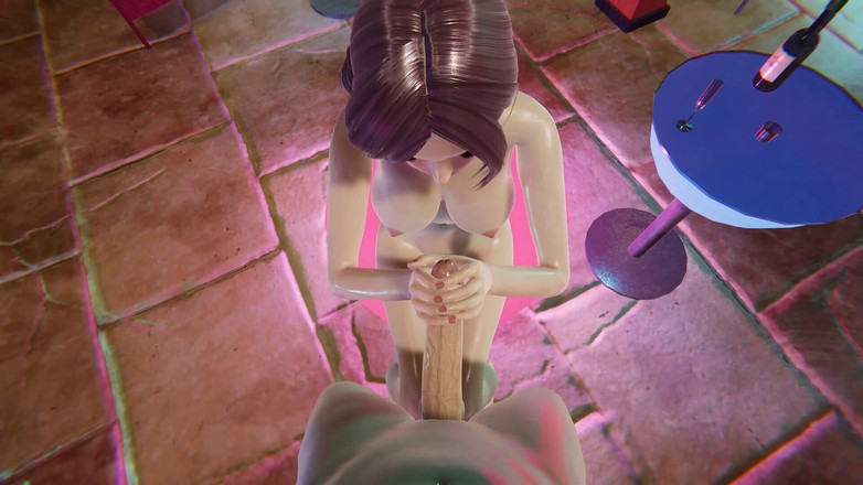 Joas22222: 穿着比基尼的 Nakai yukino 泳池派对无手口交湿润乳交和颜射，3D 成人动漫坐着打手枪