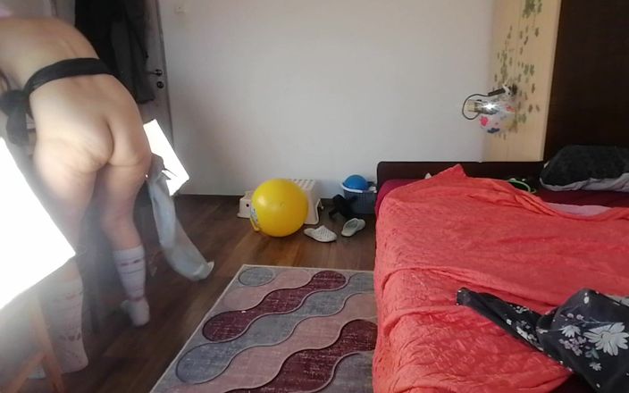 Mirsur: Amateur Wife Does Yoga Naked, Hairy Pussy, Big Ass, Big...