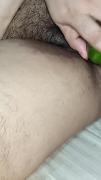 Double Penetration with Cucumber and Desi Dildo - Netuhubby