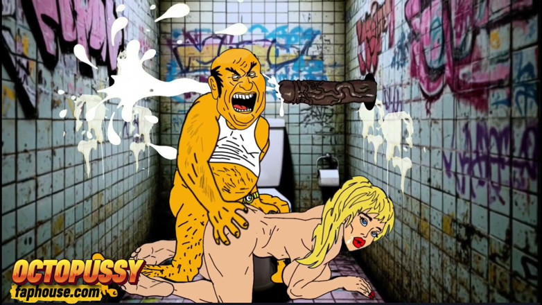Octopussy Lovers Club: White Wife Sucks Big Black Cock in Dirty Public Toilet....