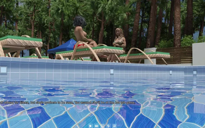 3D cartoon porn: My Dorm 141 - the Topless Pool (birthday) Patty Part 8