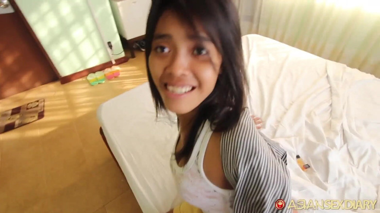 Sex Diary: AsianSexDiary Skinny Pinay rides big white cock in hotel room