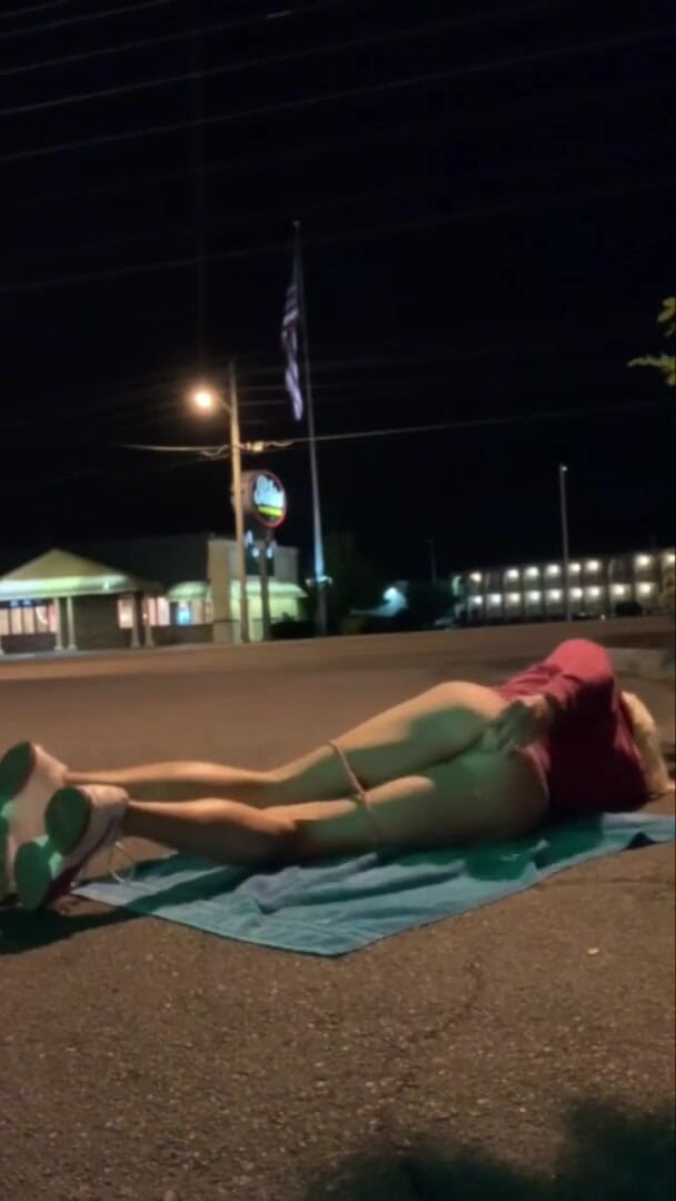 CindieLove: Wild risky outdoor anal dildo sexy sissy exhibitionist