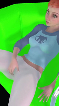 Gwen Tennyson cọ xát âm vật của cô ấy. Hentai nhại lại