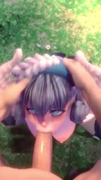 Melia Xenoblade Gets Her Face Fucked and Ends with a Mouthful of Cum POV