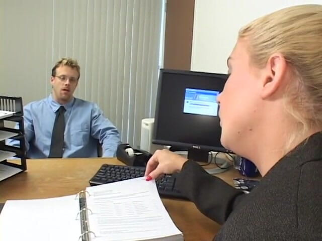 Sex Karma: Smart blonde secretary persuade her boss into increase of salary