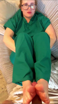 Stepmommy Nurse Gives Stepson a Footjob