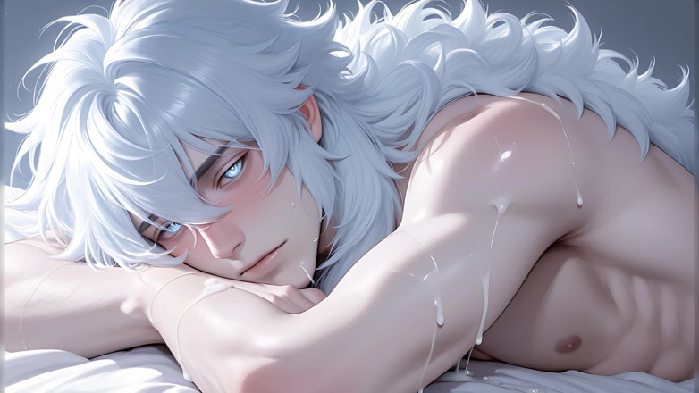LustMen: Dreamy Soft-haired Boy Covered in Thick Dripping Cum Afterglow