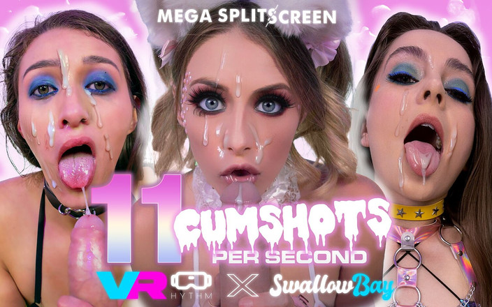VRhythm: Mega Splitscreen - 11 Cumshots per Second - Pmv Cum in Mouth Compilation