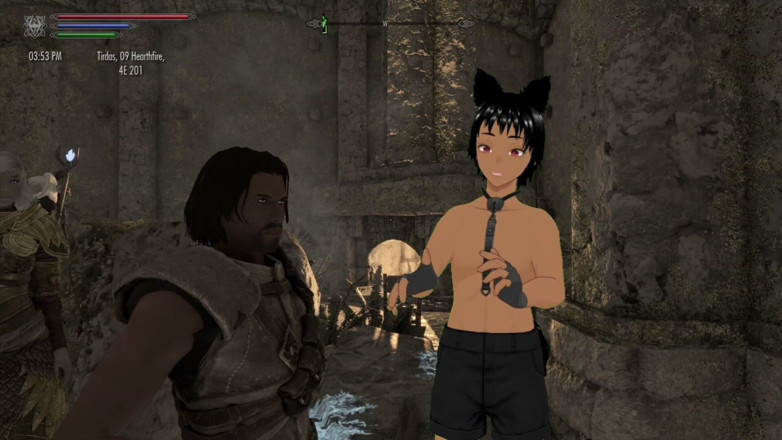 Manor Cookie: Skyrim B e L - Se divertindo perto de uma lareira...