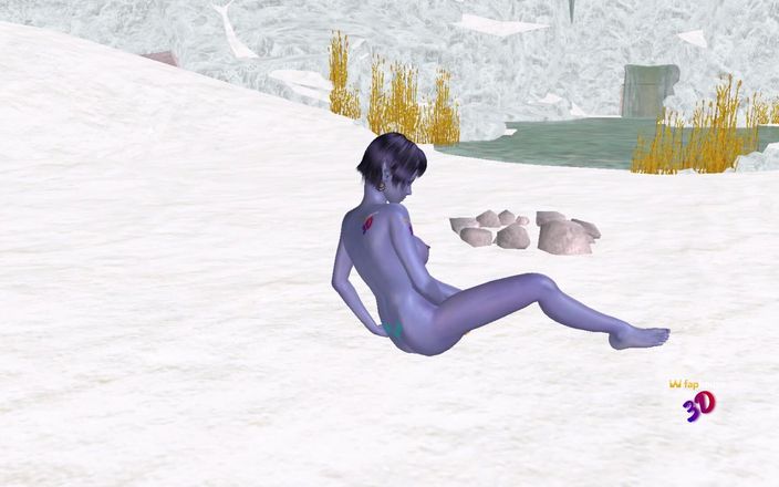 3D Cartoon Porn: (3d мультиплікаційне секс-відео) - неслухняна дівчина-ельф мастурбує біля річки
