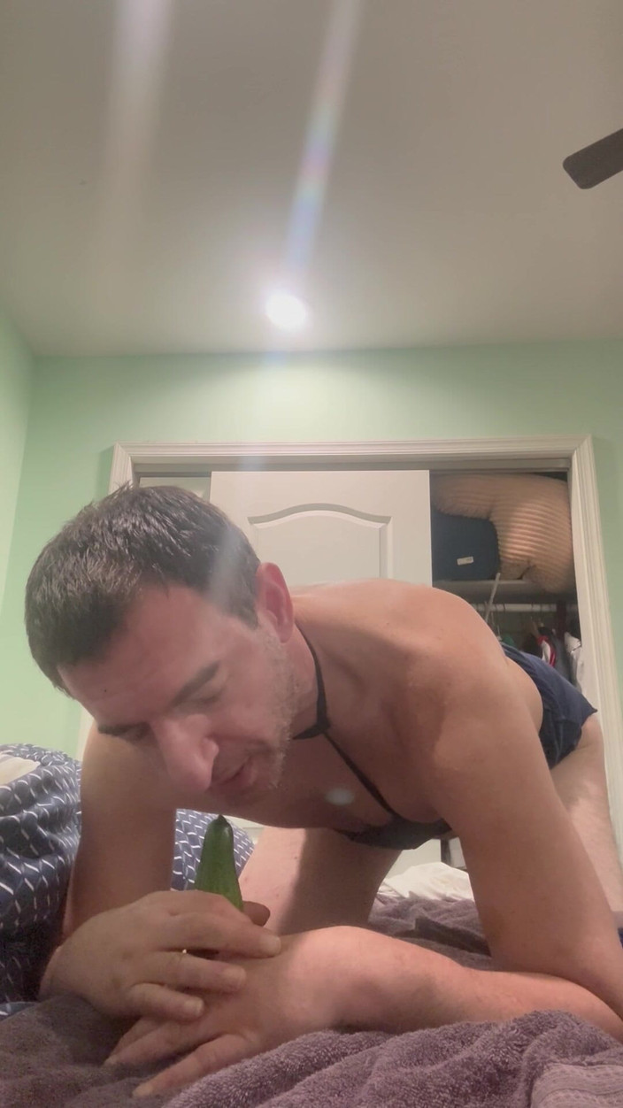 TakeMe35: Sissy Stepdaddy in Stepdaughter Tight Shorts Sucking and Fucking Dildi