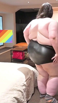 SSBBW Sexy Fat Black Leather Suit