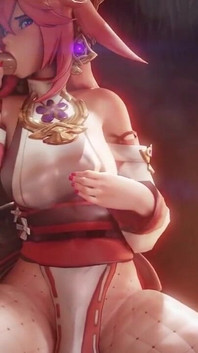 Yae Miko Sucking Cock Like a Porn Star Kissing the Tip Genshin Impact BJ Sex Hentai Tongue Licking