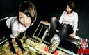 Japan Fetish Fusion: Yua Hidaka&amp;#039;s Elegant Food Crush: Decadent Distrugere de ciorapi negri și...