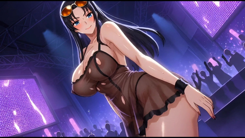 Stories&Anime: Hentai Nico Robin Runway Slut - abiti trasparenti, tette bagnate e...