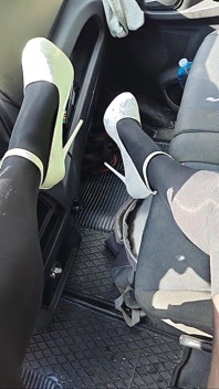 Public Show Stockings and High Heels