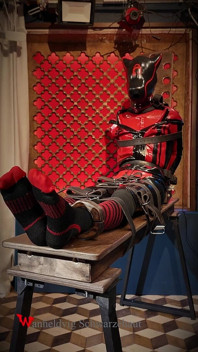 Slave Drone Tickling Session Silicone Suit, Socks & Merciless Sole Play