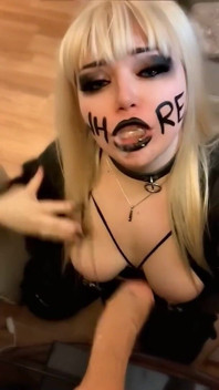 Blonde Whore Sucks Stepdaddy's Cock