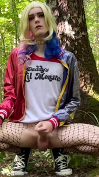 Harley Quinn cosplay boşalma