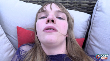 Grooby Girls: Lily Petals strokes and cums