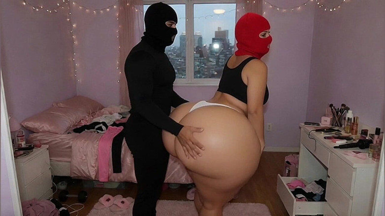 Animate golden: Big Ass Latina in Tight White Leggings Gets Pressed From...