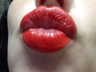 Goddess Misha Goldy: Küss mich, baby! Roter lippenstift und große sexy lippen, fetisch